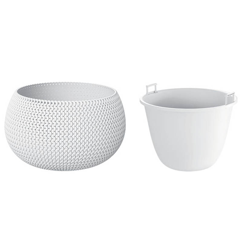 Κασπώ - Γλάστρα (Φ47 8X30) Marhome Splofy 2 σε 1 Λευκό 09-Dksp480-S449 Home Κήπος Spitishop