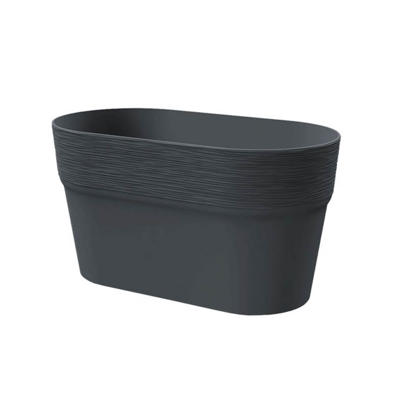 Ζαρντινιέρα (27.5x14.5x14.8) Marhome Furu Ανθρακί 09-DFA275-S433