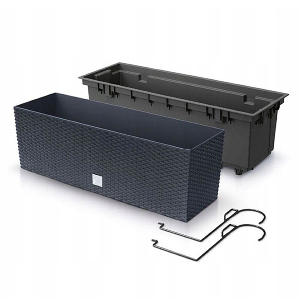 Ζαρντινιέρα Κρεμαστή (39.5x18.5x19.5) Marhome Rato 3 Σε 1 Ανθρακί 09-DRC400W-S433