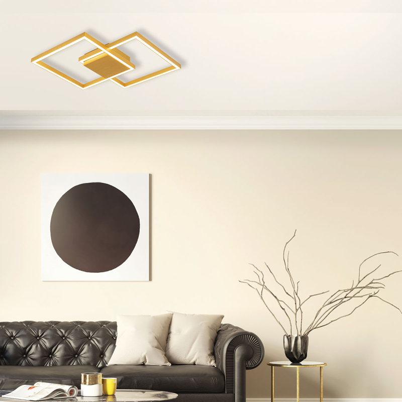 Φωτιστικό Πλαφονιέρα LED Dimmable Zambelis 2028 Gold Matt