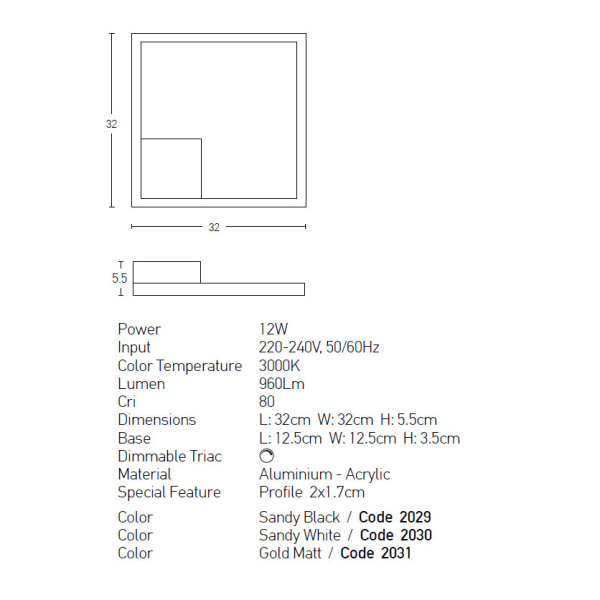Απλίκα Τοίχου LED Dimmable Zambelis 2030 Sandy White