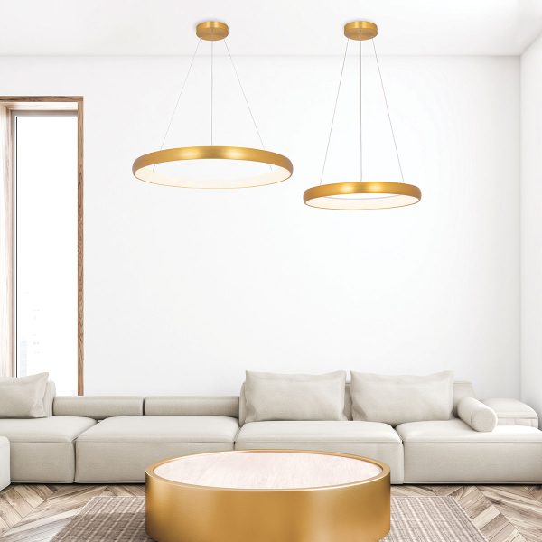 Φωτιστικό Οροφής LED Dimmable Zambelis 2046 Brushed Gold Matt