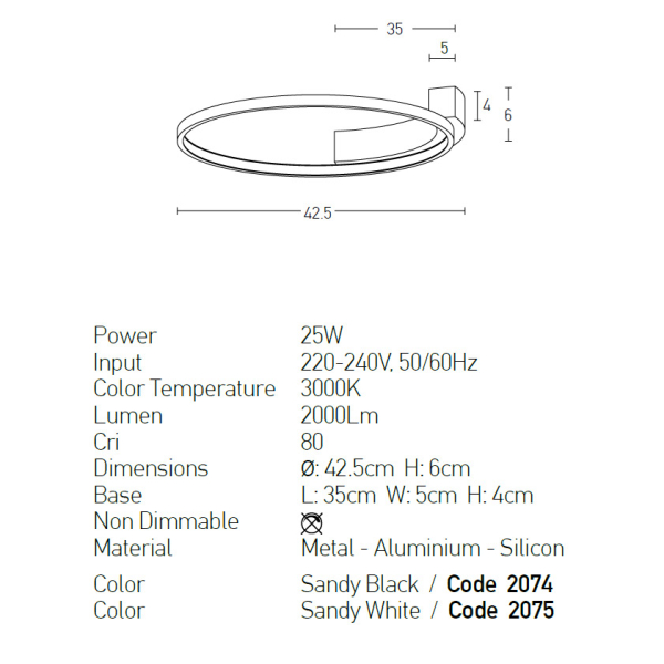 Απλίκα Τοίχου LED Dimmable Zambelis 2075 Sandy White