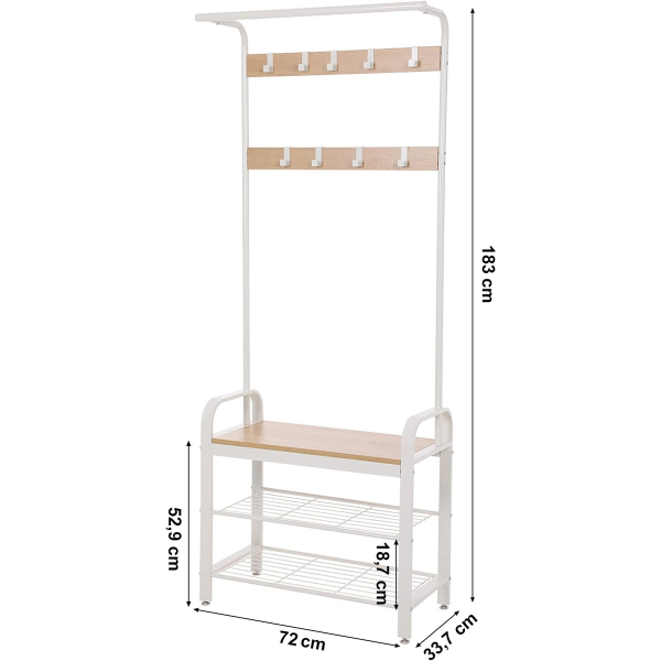 Έπιπλο Εισόδου (72x33.7x183) Vasagle HSR40W