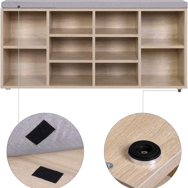 Παγκάκι Εισόδου - Παπουτσοθήκη 10 Θέσεων (104x30x48) Vasagle LHS10NL