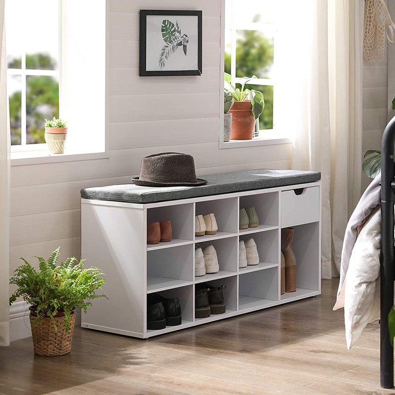 Παγκάκι Εισόδου - Παπουτσοθήκη 10 Θέσεων Με Συρτάρι (104x30x48) Vasagle LHS024W01V1