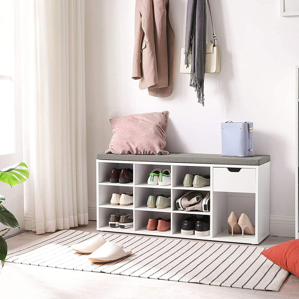 Παγκάκι Εισόδου - Παπουτσοθήκη 10 Θέσεων Με Συρτάρι (104x30x48) Vasagle LHS024W01V1