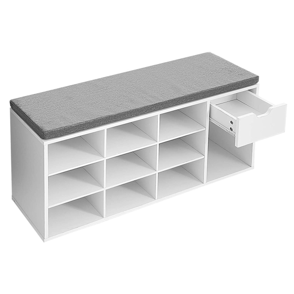 Παγκάκι Εισόδου - Παπουτσοθήκη 10 Θέσεων Με Συρτάρι (104x30x48) Vasagle LHS024W01V1
