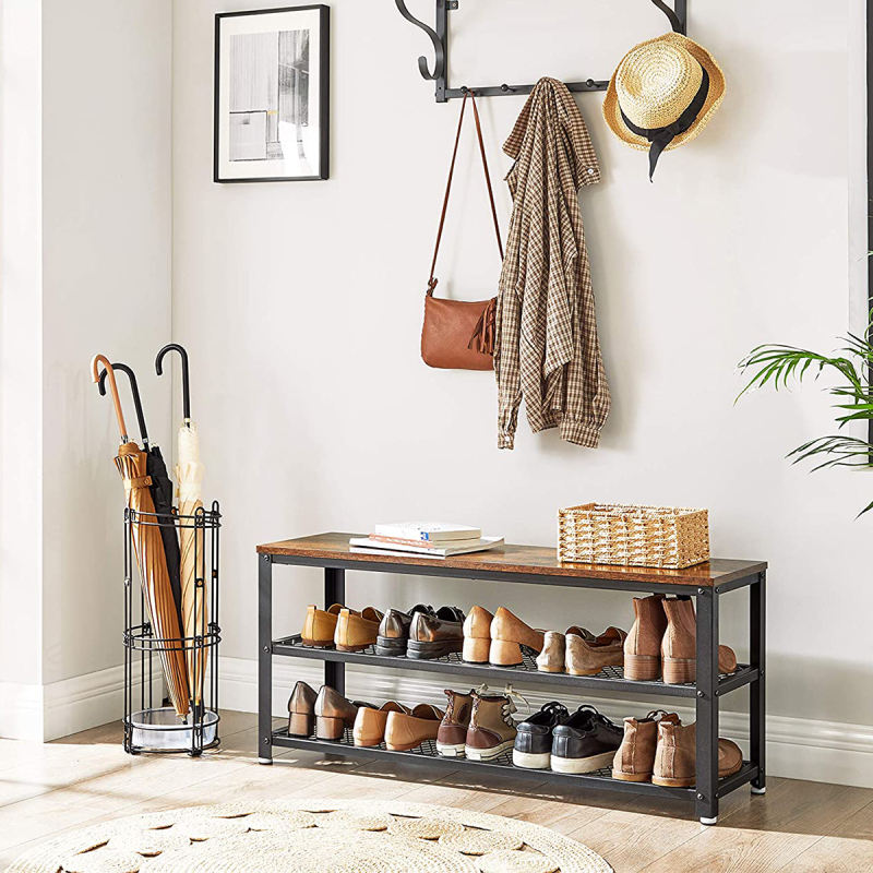 Παγκάκι Εισόδου - Παπουτσοθήκη 10 Θέσεων Με Πάγκο (100x30x45) Vasagle LBS078B01