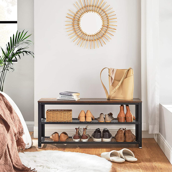 Παγκάκι Εισόδου - Παπουτσοθήκη 10 Θέσεων Με Πάγκο (100x30x45) Vasagle LBS078B01