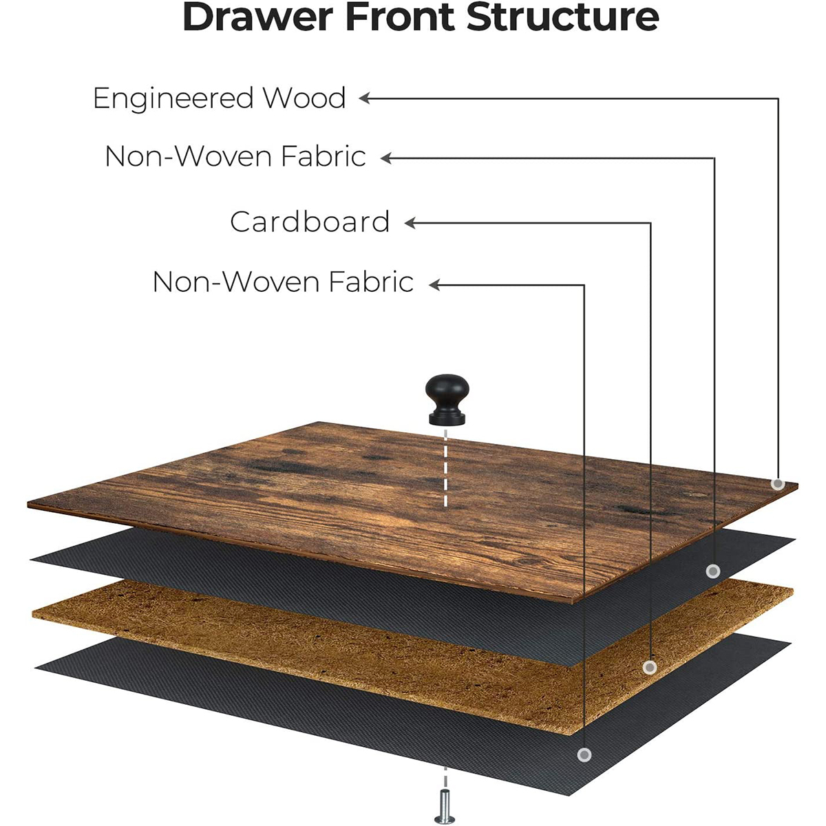 Ραφιέρα Δαπέδου Με 4 Συρτάρια (63x30x120) Vasagle LGS044B02 φωτογραφία