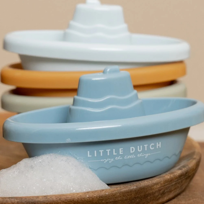 Παιχνίδια Μπάνιου (Σετ 4τμχ) Little Dutch Βαρκάκια LD2007436 Μπλε