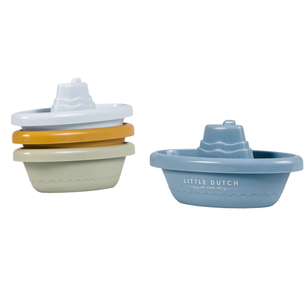 Παιχνίδια Μπάνιου (Σετ 4τμχ) Little Dutch Βαρκάκια LD2007436 Μπλε