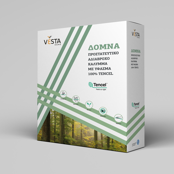 Κάλυμμα Στρώματος Μονό (100x200+20) Αδιάβροχο Vesta Domna