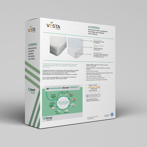 Κάλυμμα Στρώματος King Size (180x200+20) Αδιάβροχο Vesta Domna