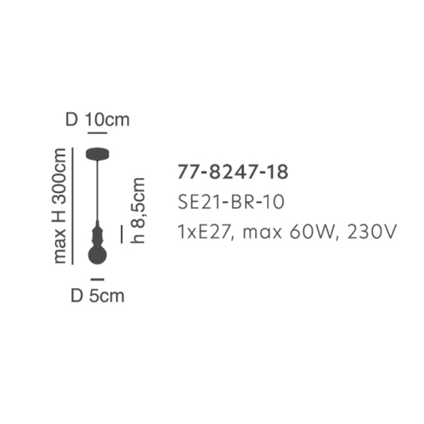 Φωτιστικό Οροφής Μονόφωτο Homelighting Magnum 77-8247 Bronze