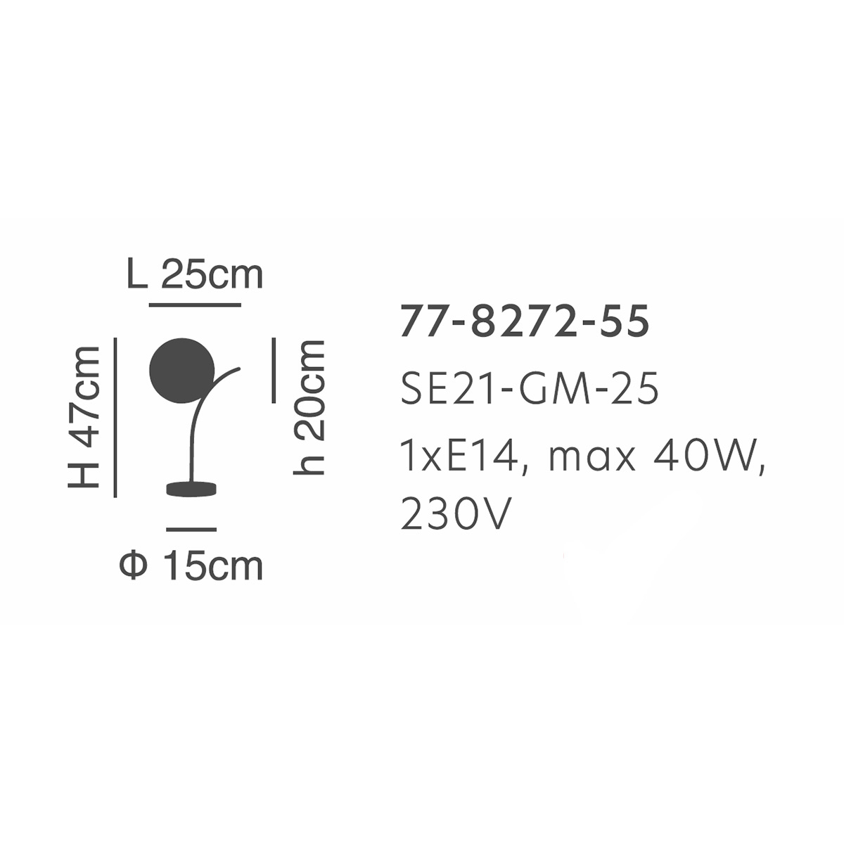 Πορτατίφ Homelighting Sceptre 77-8272 Gold Home Φωτιστικά Επιτραπέζια Spitishop
