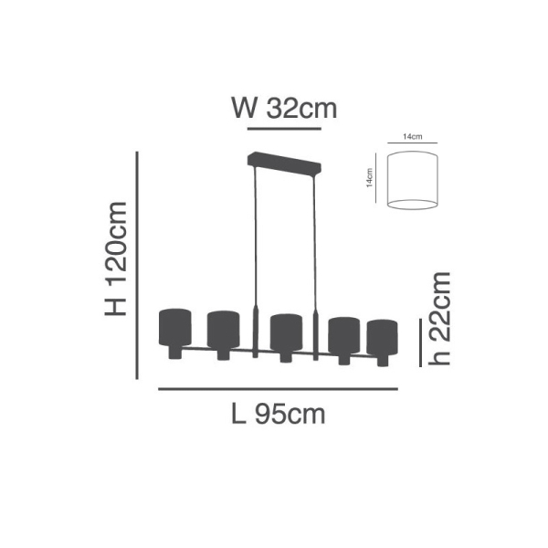 Φωτιστικό Οροφής Πολύφωτο Homelighting 77-8294 Black/Grey