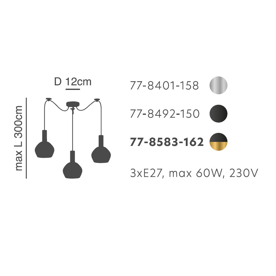 Φωτιστικό Οροφής Τρίφωτο Homelighting 77-8401 Nickel White Home Φωτιστικά Spitishop