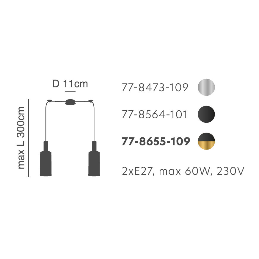 Φωτιστικό Οροφής Δίφωτο Homelighting 77-8473 Nickel White Home Φωτιστικά Spitishop