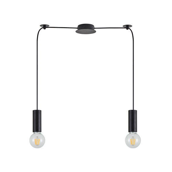 Φωτιστικό Οροφής Δίφωτο Homelighting Adept Tube 77-8479 Black