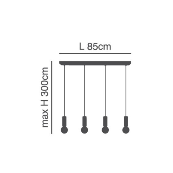 Φωτιστικό Οροφής Πολύφωτο Homelighting Adept Tube 77-8482 Black