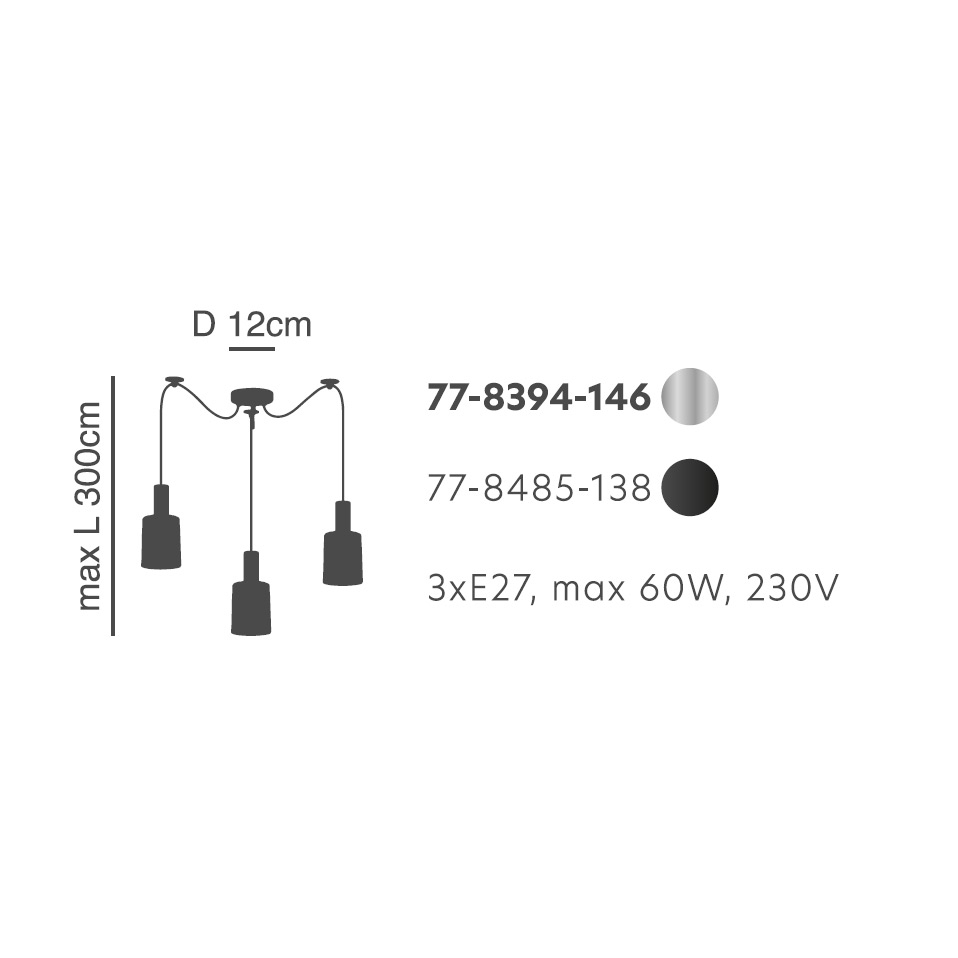 Φωτιστικό Οροφής Τρίφωτο Homelighting 77-8485 Black Smoked Home Φωτιστικά Spitishop