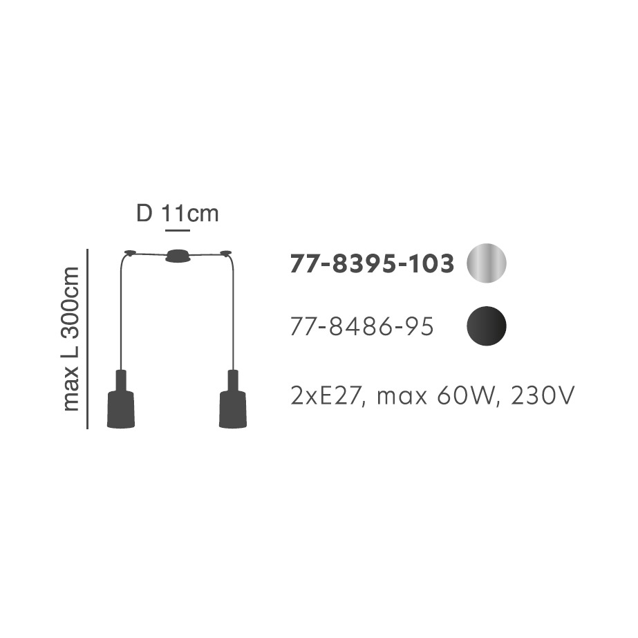 Φωτιστικό Οροφής Δίφωτο Homelighting 77-8486 Black Smoked Home Φωτιστικά Spitishop