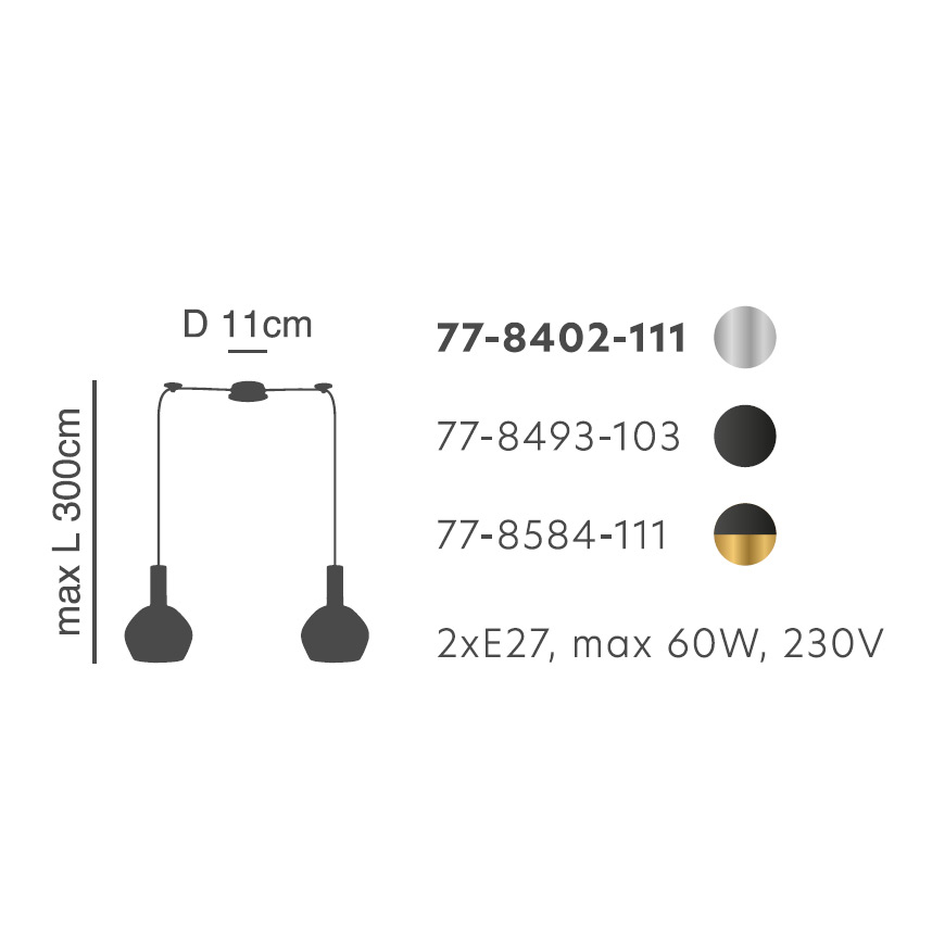 Φωτιστικό Οροφής Δίφωτο Homelighting 77-8493 Black White Home Φωτιστικά Spitishop