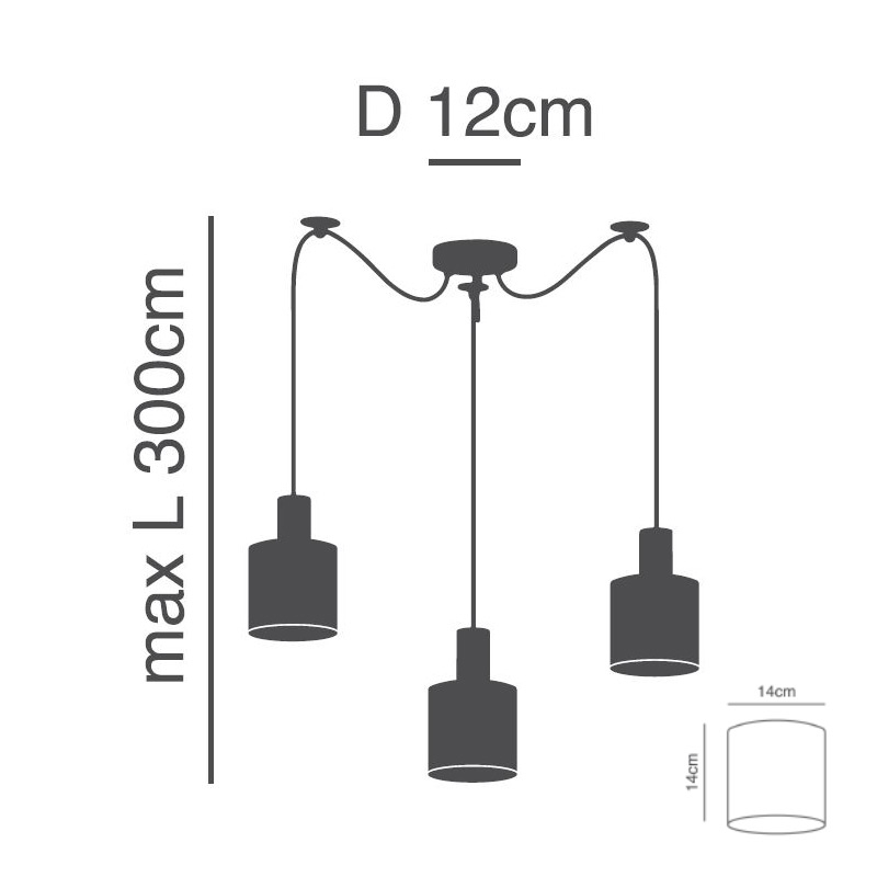 Φωτιστικό Οροφής Τρίφωτο Homelighting 77-8514 Black Grey Home Φωτιστικά Spitishop