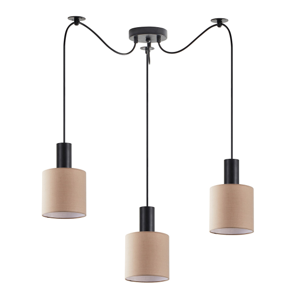 Φωτιστικό Οροφής Τρίφωτο Homelighting 77-8521 Black/Brown