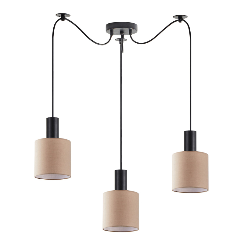 Φωτιστικό Οροφής Τρίφωτο Homelighting 77-8521 Black/Brown