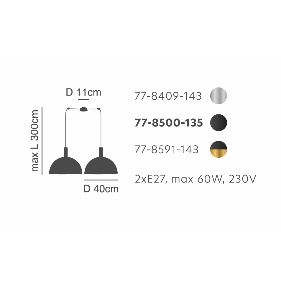 Φωτιστικό Οροφής Δίφωτο Homelighting 77-8591 Gold Black Home Φωτιστικά Spitishop