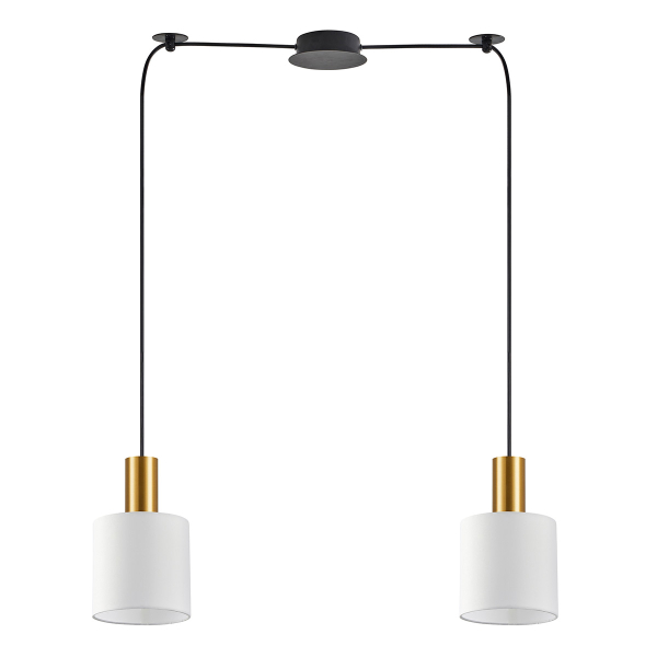 Φωτιστικό Οροφής Δίφωτο Homelighting 77-8599 Gold/White