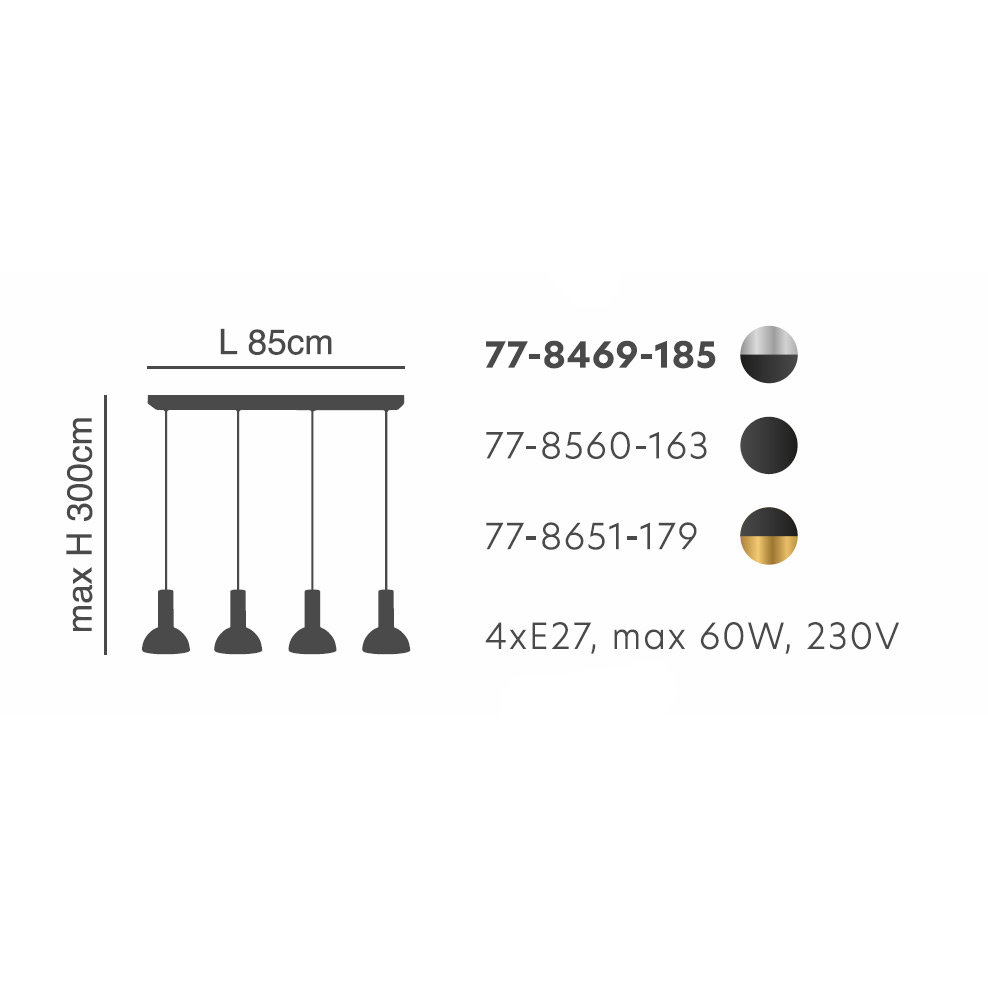Φωτιστικό Οροφής Πολύφωτο Homelighting 77-8651 Gold Black Home Φωτιστικά Spitishop