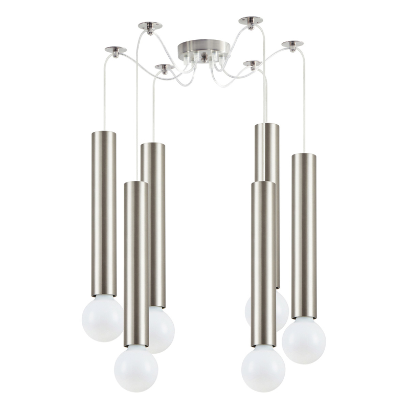 Φωτιστικό Οροφής Πολύφωτο Homelighting Adept Tube 77-8659 Nickel