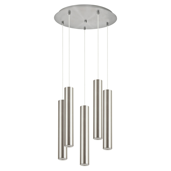 Φωτιστικό Οροφής Πολύφωτο Homelighting Adept Tube 77-8663 Nickel