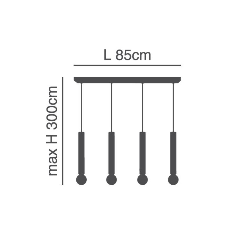 Φωτιστικό Οροφής Πολύφωτο Homelighting Adept Tube 77-8674 Black Home Φωτιστικά Spitishop