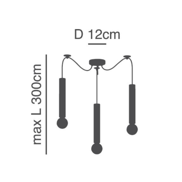 Φωτιστικό Οροφής Τρίφωτο Homelighting Adept Tube 77-8680 Gold