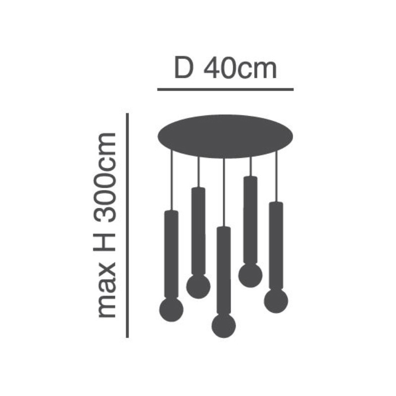 Φωτιστικό Οροφής Πολύφωτο Homelighting Adept Tube 77-8683 Gold Home Φωτιστικά Spitishop