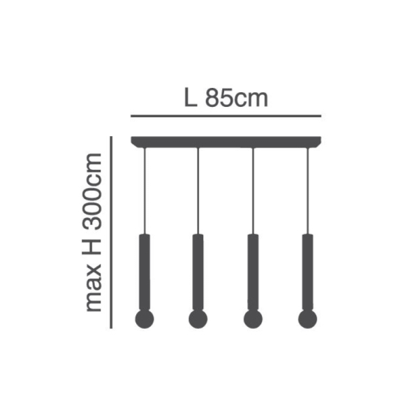 Φωτιστικό Οροφής Πολύφωτο Homelighting Adept Tube 77-8684 Gold