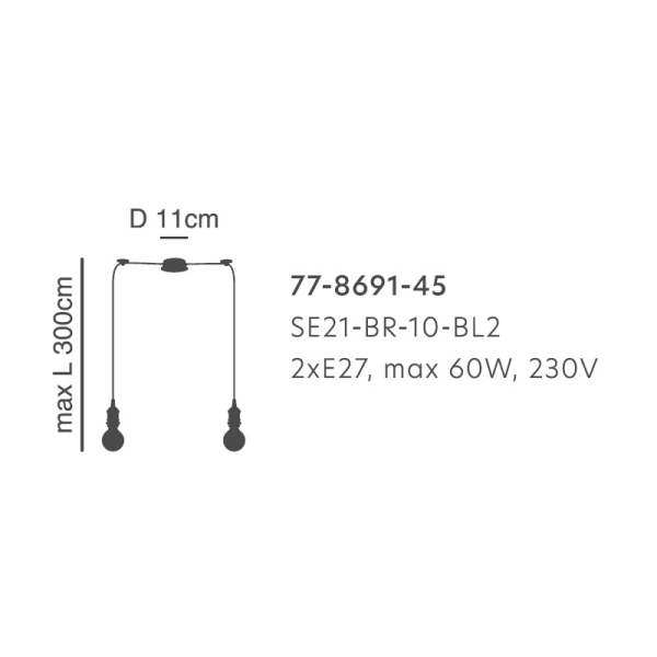 Φωτιστικό Οροφής Δίφωτο Homelighting Magnum 77-8691 Bronze