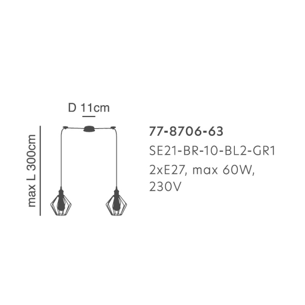 Φωτιστικό Οροφής Δίφωτο Homelighting 77-8706 Bronze