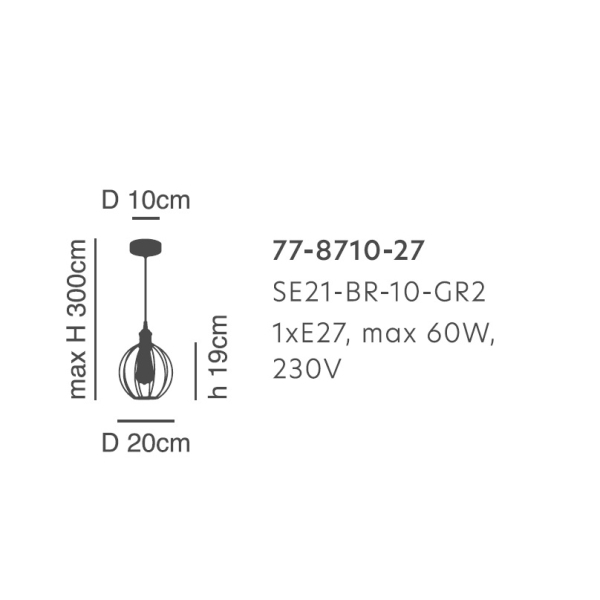 Φωτιστικό Οροφής Μονόφωτο Homelighting 77-8710 Bronze