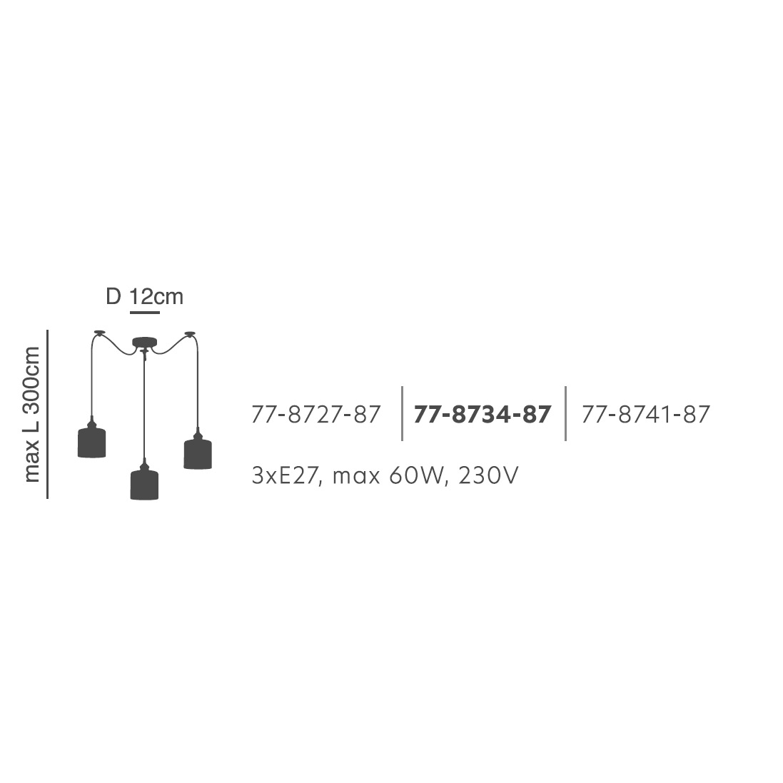 Φωτιστικό Οροφής Τρίφωτο Homelighting 77-8734 Bronze Grey Home Φωτιστικά Spitishop