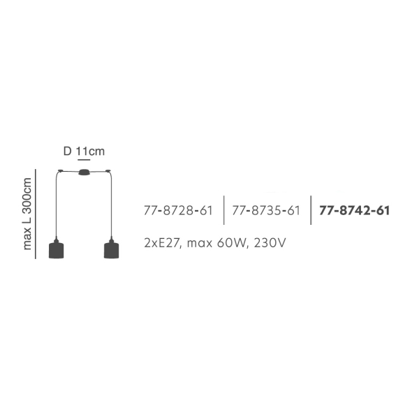 Φωτιστικό Οροφής Δίφωτο Homelighting 77-8735 Bronze/Grey