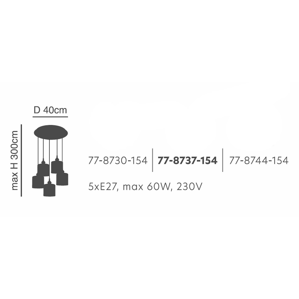 Φωτιστικό Οροφής Πολύφωτο Homelighting 77-8737 Bronze Grey Home Φωτιστικά Spitishop