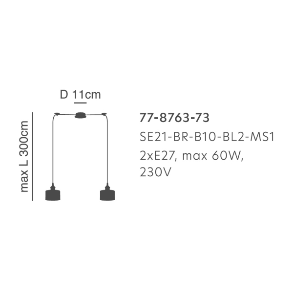 Φωτιστικό Οροφής Δίφωτο Homelighting 77-8763 Bronze