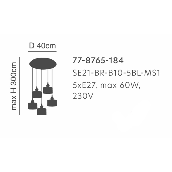 Φωτιστικό Οροφής Πολύφωτο Homelighting 77-8765 Bronze