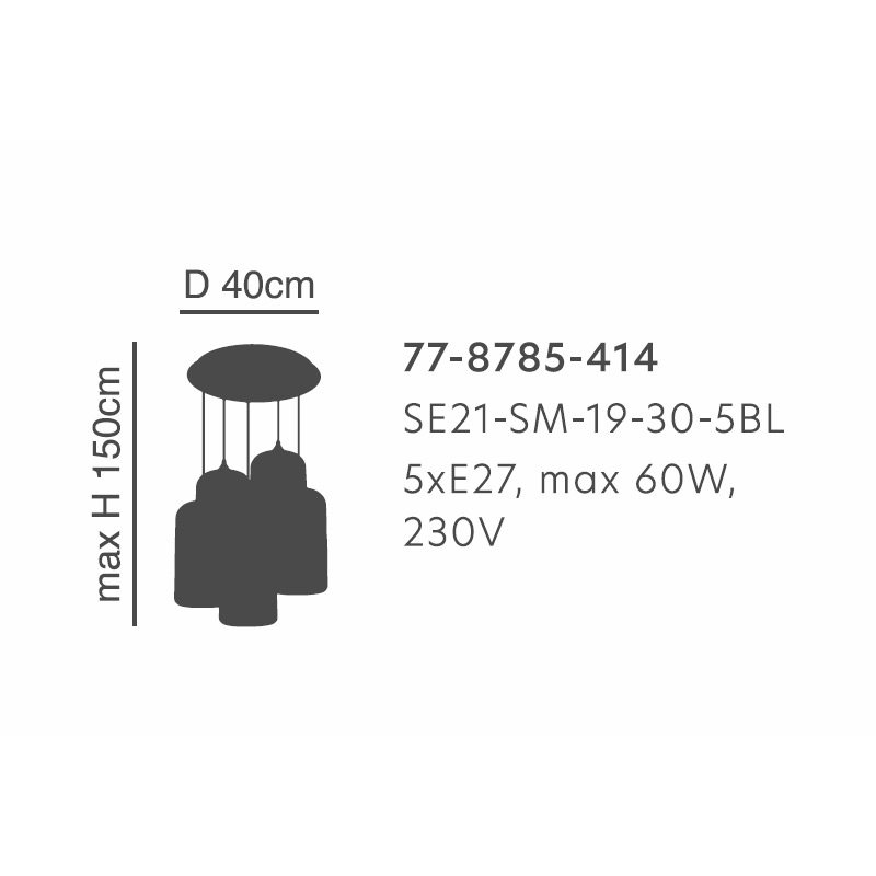 Φωτιστικό Οροφής Πολύφωτο Homelighting Feint 77-8785 Smoked Glass Home Φωτιστικά Spitishop